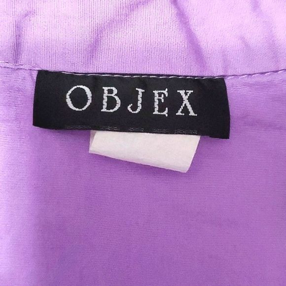 Vintage Retro Lavander Ruffled Neck Button Down Top - Picture 7 of 9